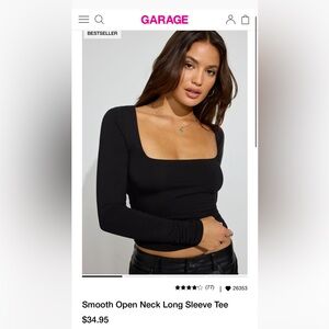 Garage Black Long Sleeve Top